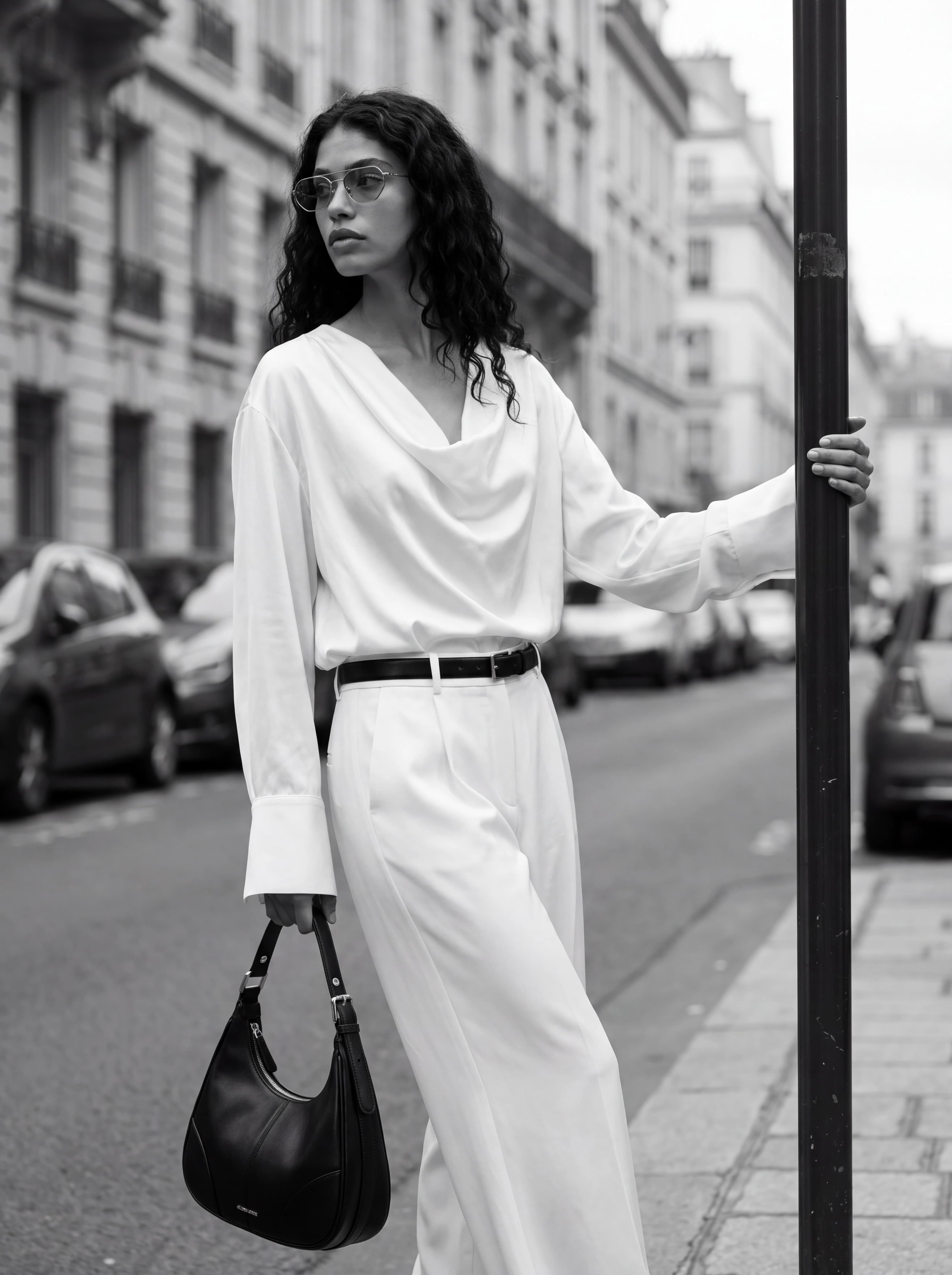 A delivered black-and-white street look, every output file carrying machine-readable provenance